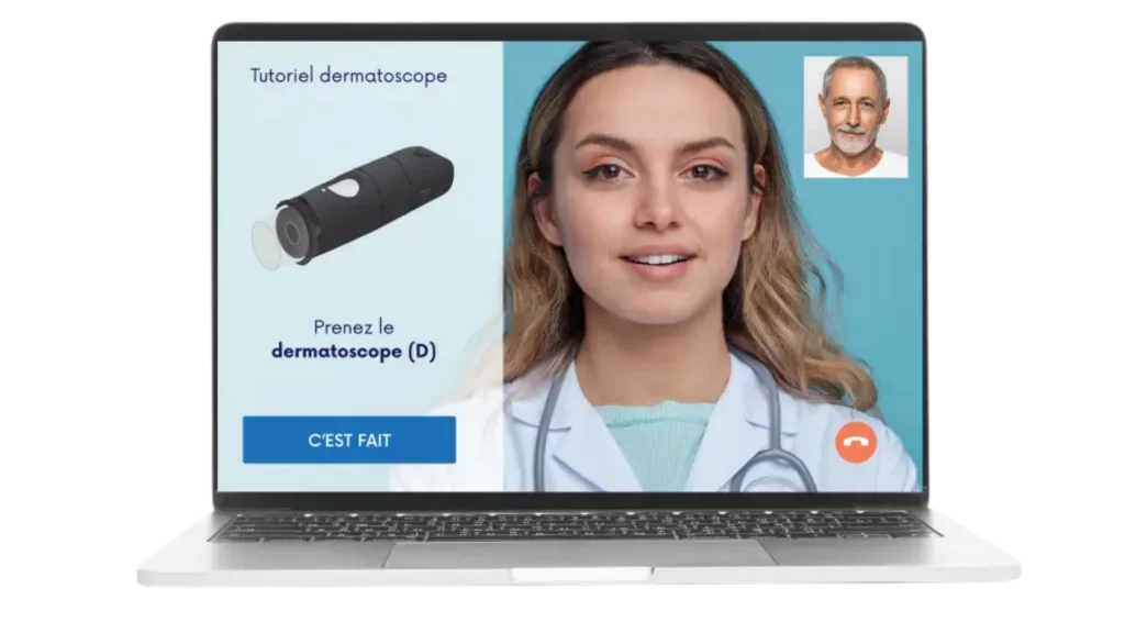 Interface de téléconsultation en vidéo